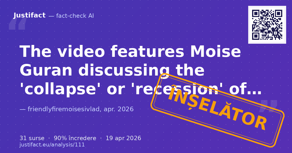 A TikTok video titled 'Resetting through manipulation: How the "collapse" of the economy is sold...' fea… — verdict ÎNȘELĂTOR