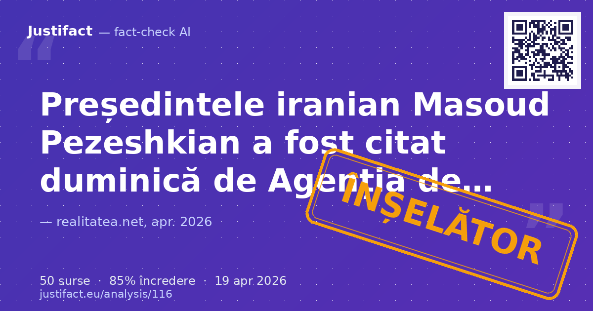 Articolul prezintă o serie de declarații și evenimente recente legate de conflictul dintre Iran și State… — verdict ÎNȘELĂTOR