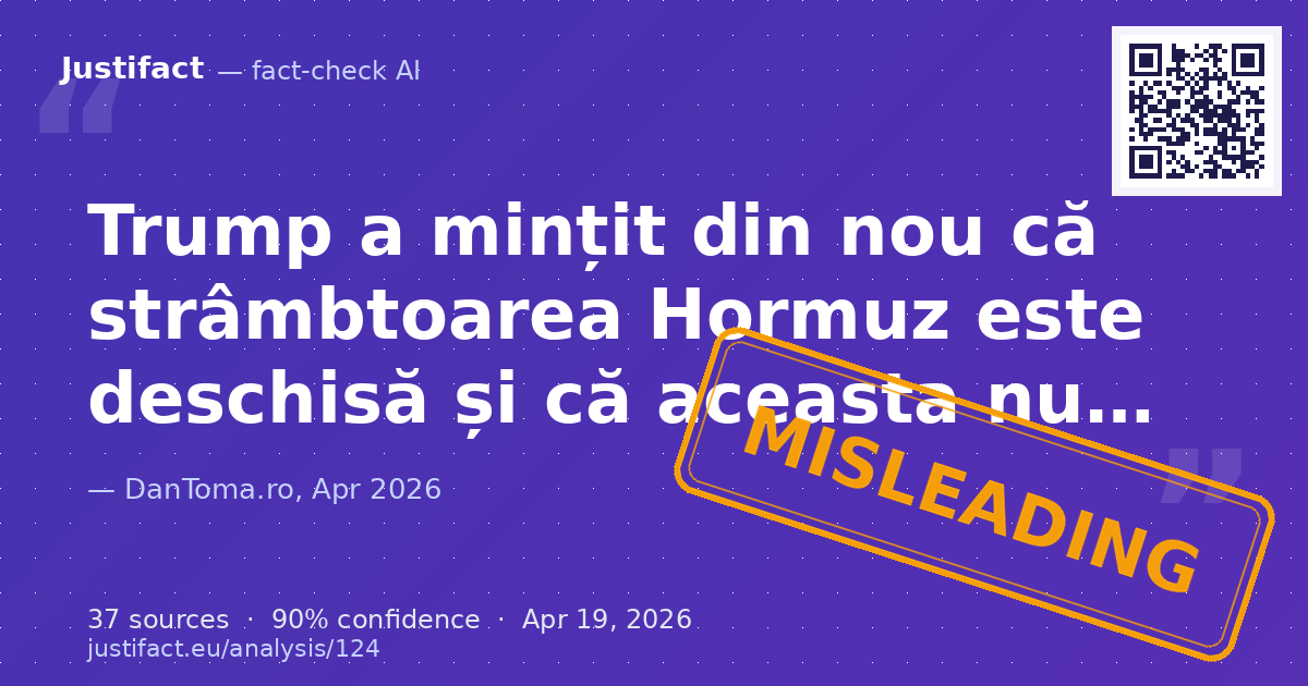 Afirmațiile analistului financiar Dan Toma, făcute pe 19 aprilie 2026, despre evenimente geopolitice recen… — rated ÎNȘELĂTOR