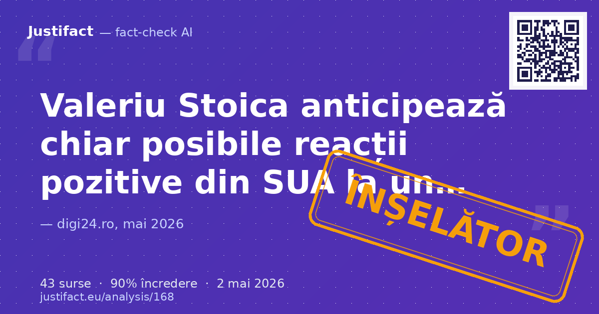 Articolul prezintă opiniile și predicțiile lui Valeriu Stoica, fost președinte PNL, despre posibilele ev… — verdict ÎNȘELĂTOR