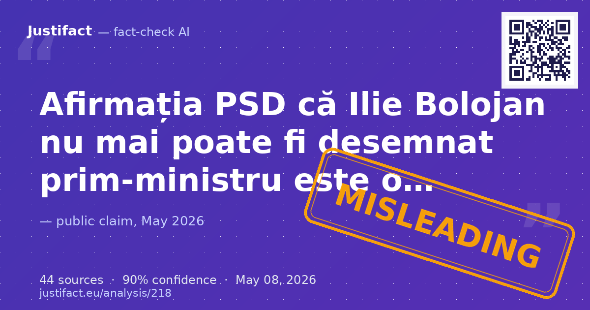 Textul analizează două afirmații atribuite PSD, pe care le consideră „minciuni” și „mistificări juridice”:… — rated ÎNȘELĂTOR