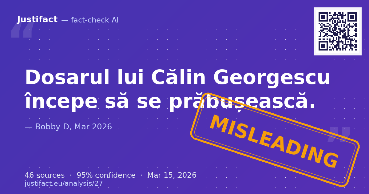 Un segment video care susține că dosarul penal al lui Călin Georgescu se prăbușește din cauza probelor obț… — rated ÎNȘELĂTOR
