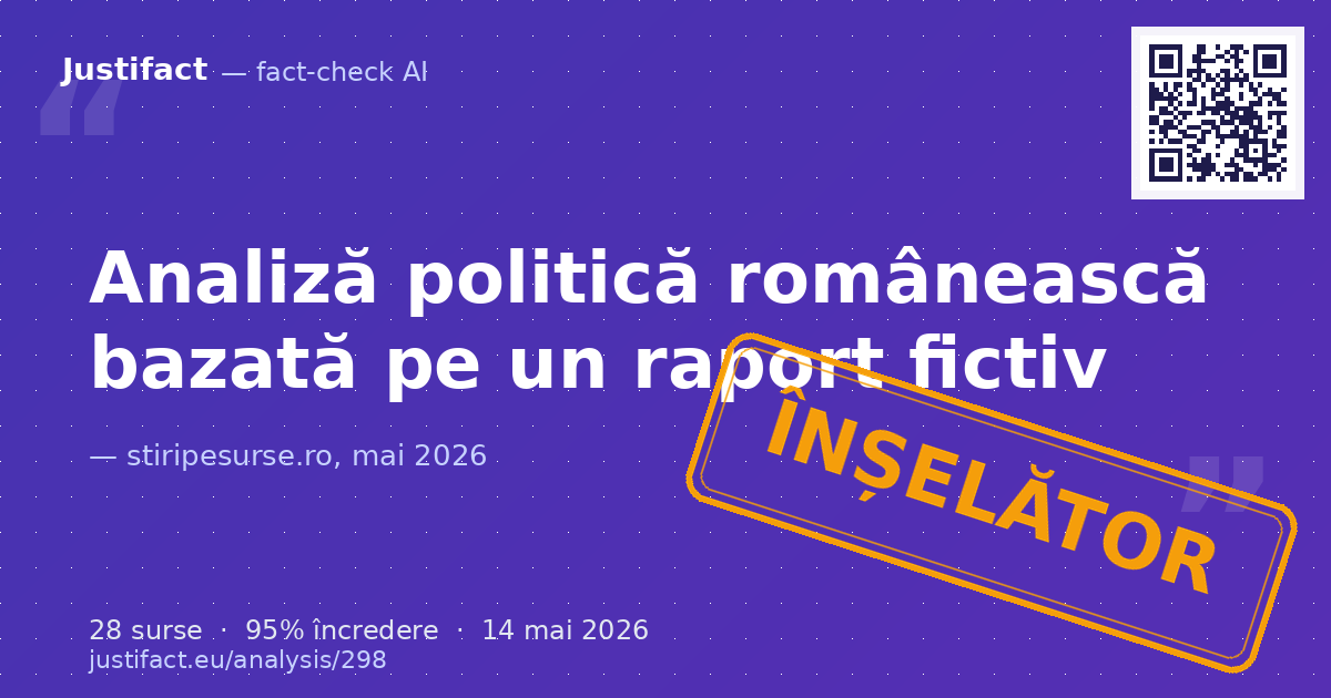 Un articol care prezintă o analiză a situației politice din România, bazată pe un raport fictiv "The Ice… — verdict ÎNȘELĂTOR