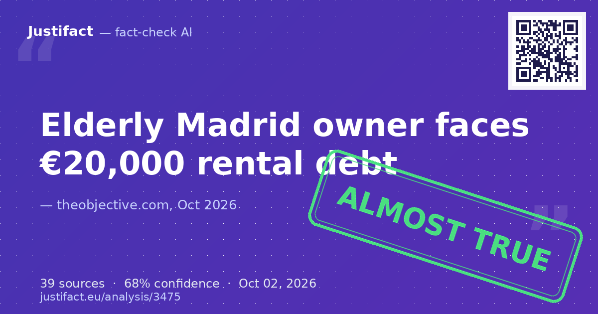 An article detailing the case of Esperanza Muñoz, a 78-year-old Madrid resident whose tenant allege… — rated APROAPE ADEVĂRAT