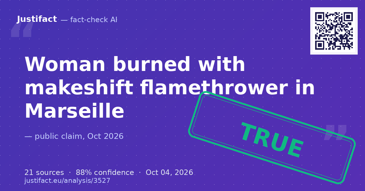 The claim that a woman was burned in the face in Marseille by an aerosol spray turned into a makeshift flam… — rated ADEVĂRAT