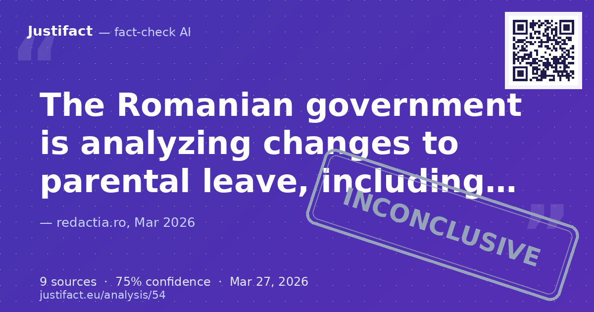 The text discusses potential government changes regarding parental leave in Romania, including shorteni… — rated NECONCLUDENT
