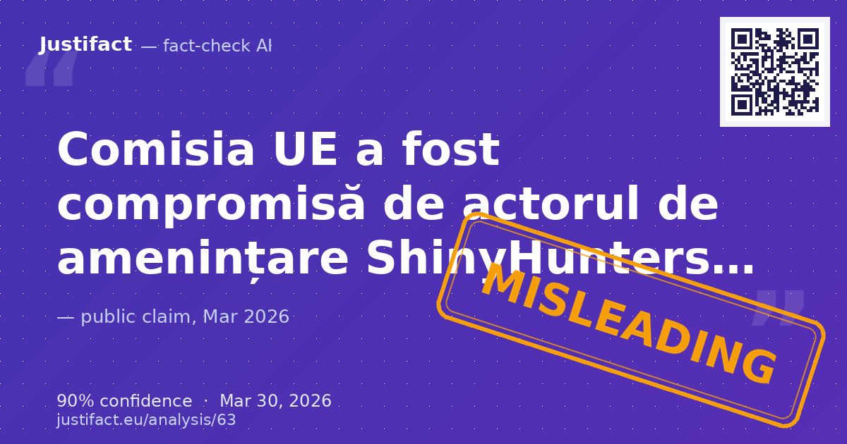 O postare pe rețelele sociale care susține că a avut loc un atac cibernetic masiv asupra Comisiei UE, ENIS… — rated ÎNȘELĂTOR