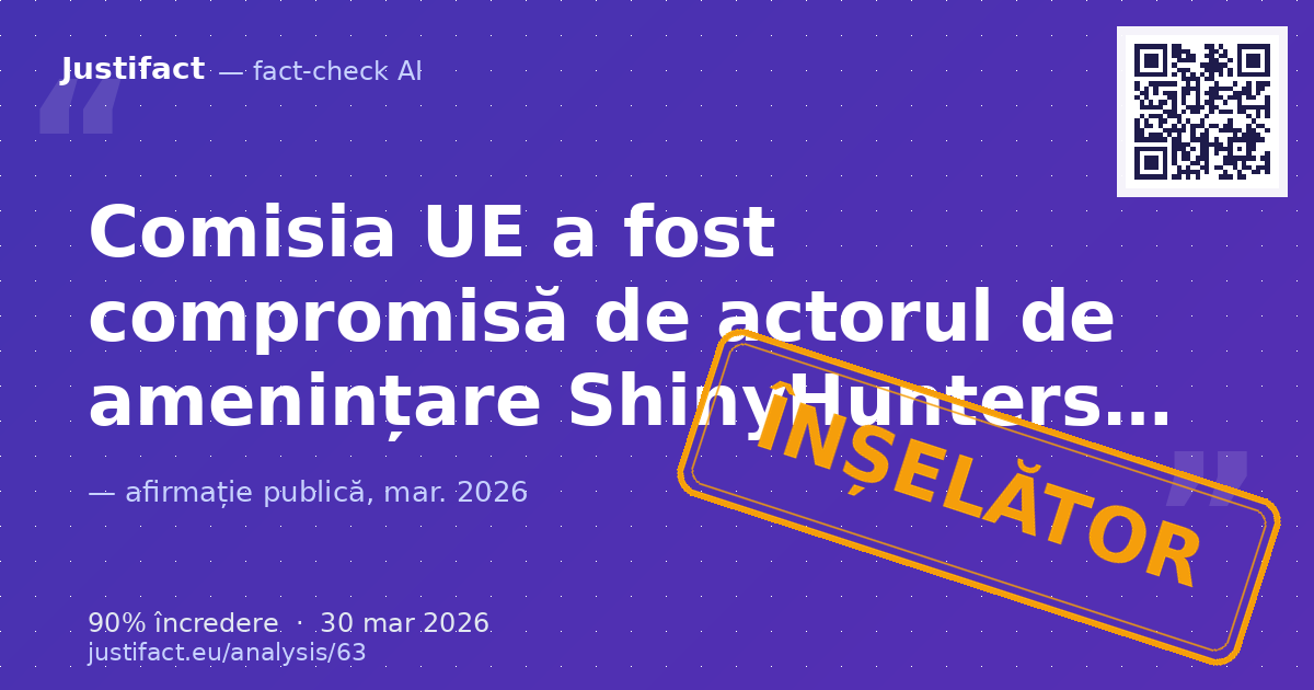 O postare pe rețelele sociale care susține că a avut loc un atac cibernetic masiv asupra Comisiei UE, EN… — verdict ÎNȘELĂTOR
