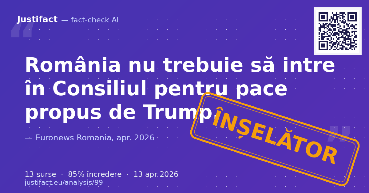 Afirmațiile fostului președinte Traian Băsescu despre inițiativa lui Donald Trump de a crea un Consiliu… — verdict ÎNȘELĂTOR